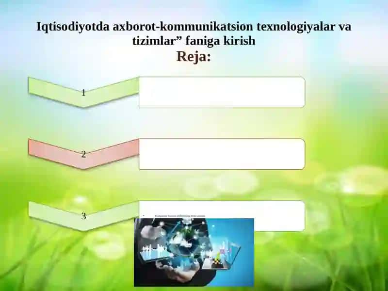 Iqtisodiyotda axborot-kommunikatsion texnologiyalar va tizimlar 2
