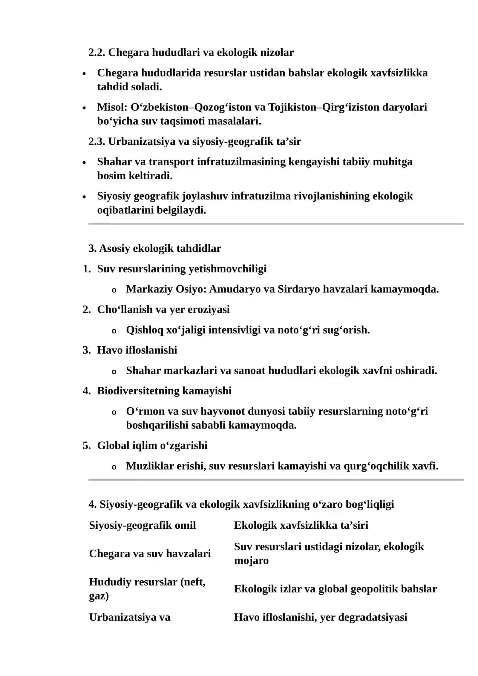 Siyosiy geografiya va ekologik xavfsizlik 2
