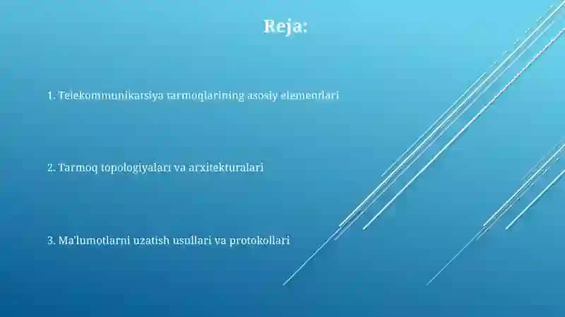 Telekomunikatsiya garmoqlarining asosiy tavsifi 2