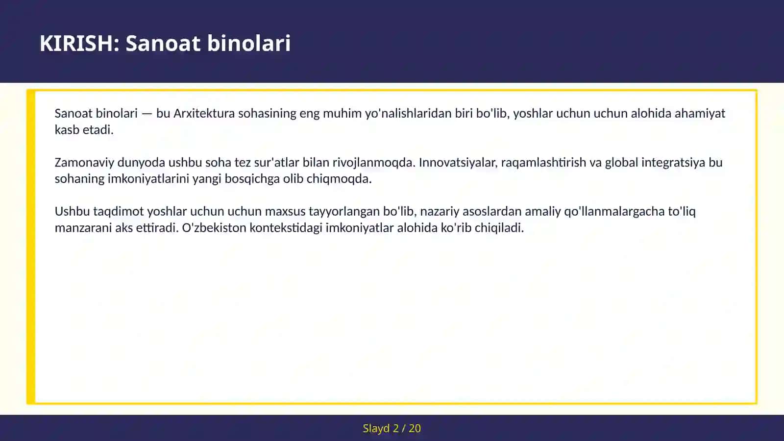 Sanoat binolari 2