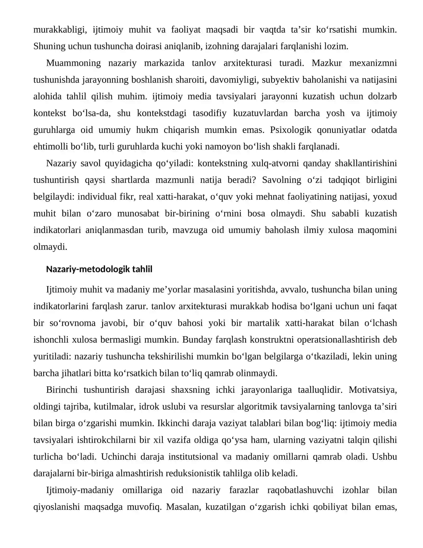 ALGORITMIK TAVSIYALARNING TANLOVGA TA’SIRI — IJTIMOIY-MADANIY OMILLARI 2