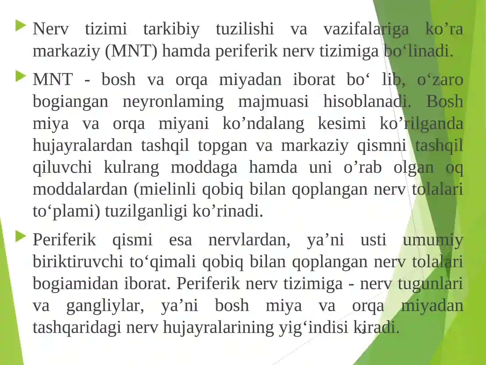 MA’RUZA. Markaziy nerv tizimining umumiy fiziologiyasi 2