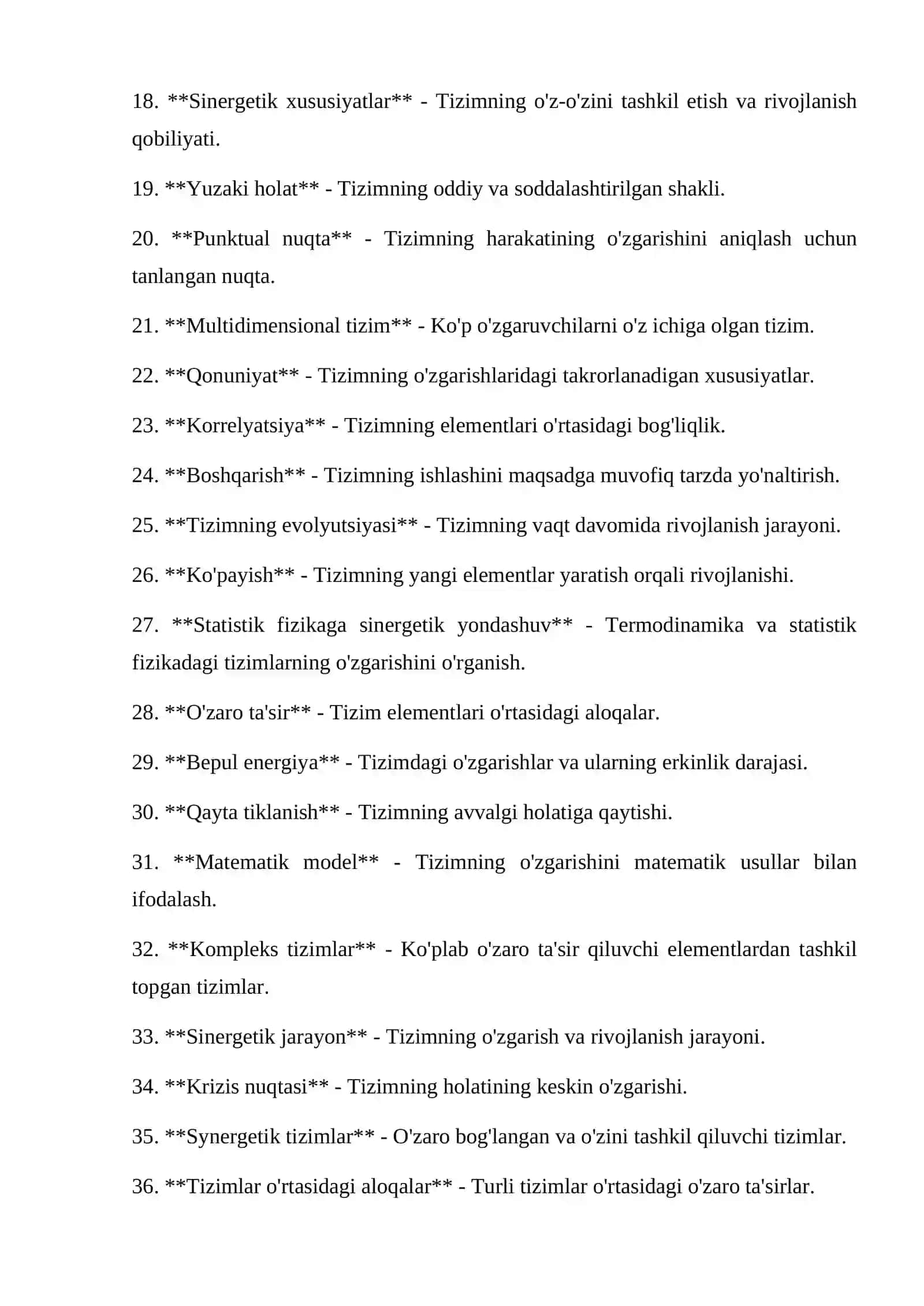 Sinergetika fanlararo ilmiy tadqiqot metodi glossariy 2
