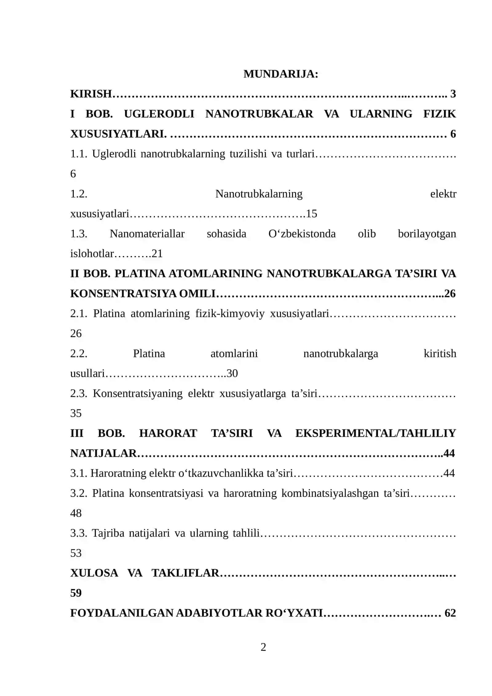 BIR QAVATLI UGLERODLI NANOTRUBKALARGA KIRITILGAN PLATINA ATOMLARINING ELEKTR XUSUSIYATLARINI UNING KONSENTRATSIYASI VA HARORATIGA BOG'LIQLIGINI O'RGANISH 2
