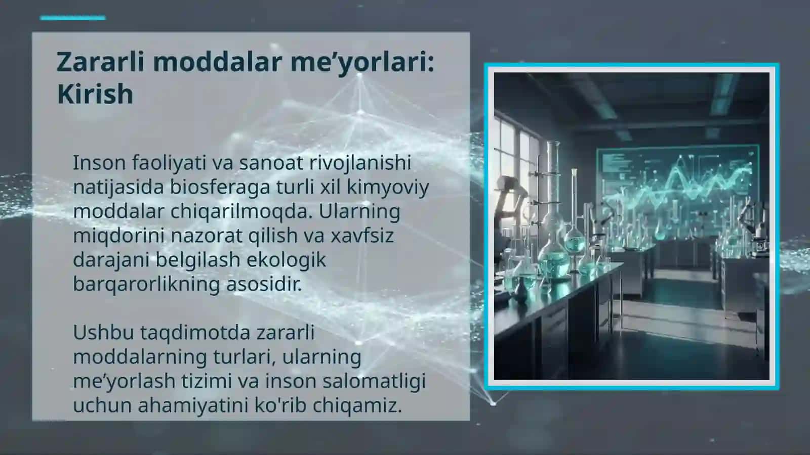 Zararli moddalar me’yorlari: Kirish 2