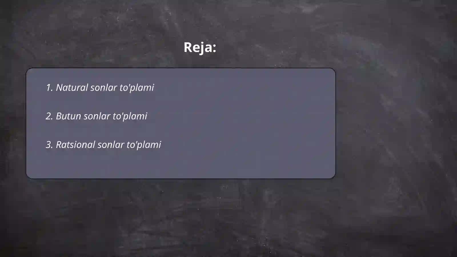 Natural sonlar to'plami 2