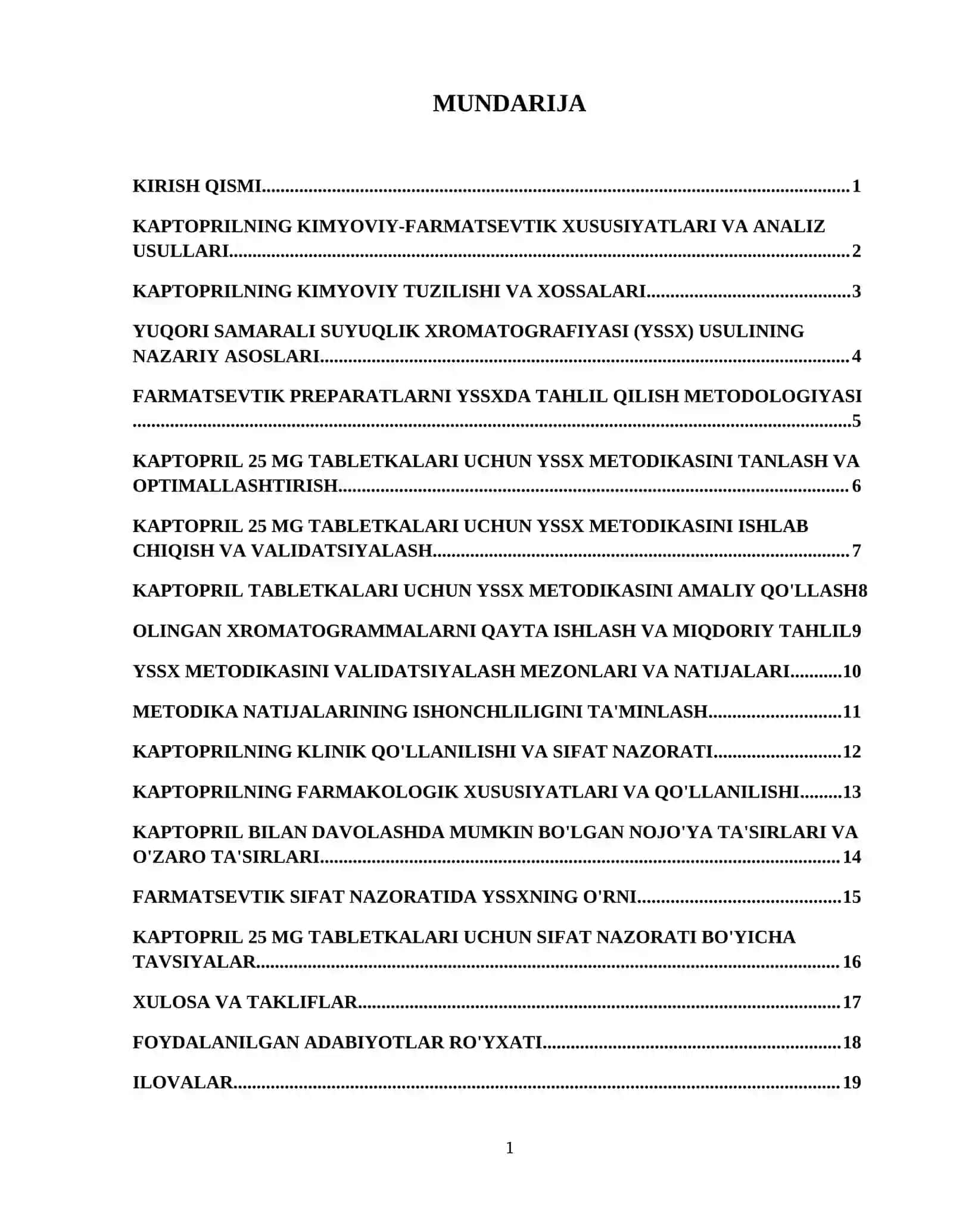Antigipertenziv ( Kaptopril 25 mg/tab) dori vositalarini Yuqori samarali suyuqlik xromatografik tahlili 2