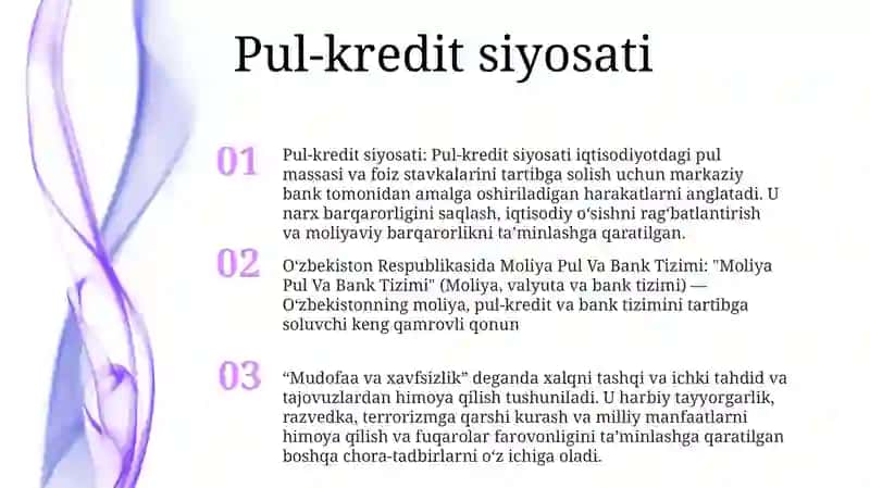 O‘Zbekiston Respublikasida Moliya Pul Va Bank Tizimi 2