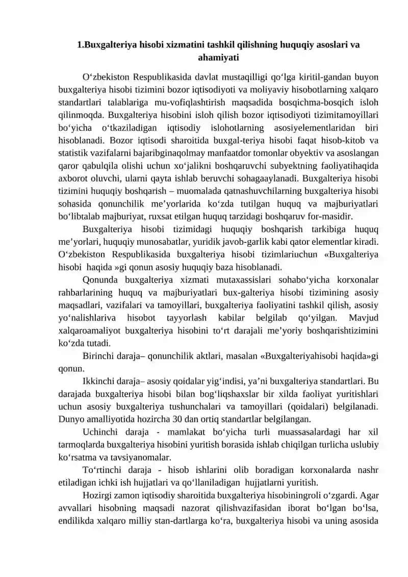 Buxgalteriya hisobini tahlil qilishning meyoriy huquqiy asoslari 2