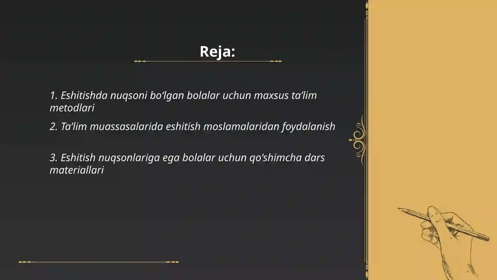 Eshitishda nuqsoni boʻlgan bolalarni oʻqitish jarayonlari 2