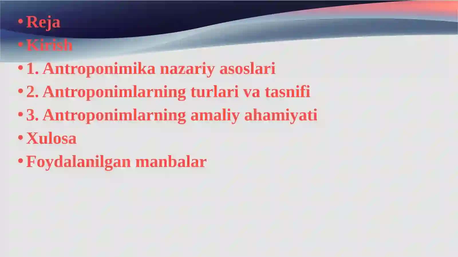 ANTROPONIMIKA VA UNING TURLARI 2