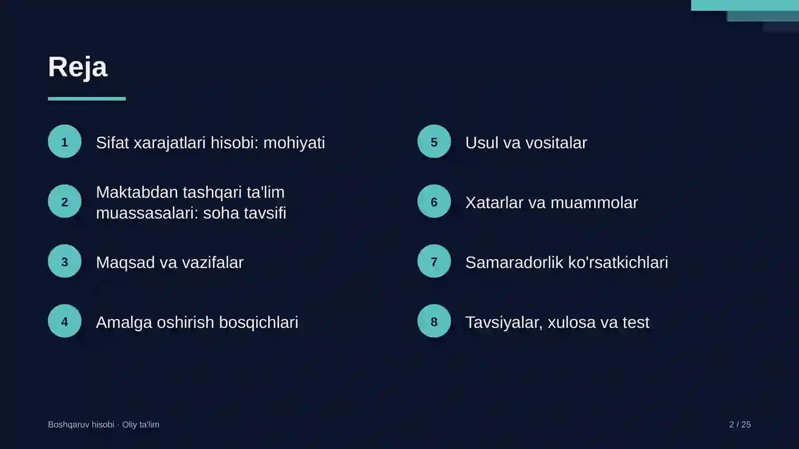 maktabdan tashqari ta'lim muassasalarida sifat xarajatlarini hisobga olish 7744 2