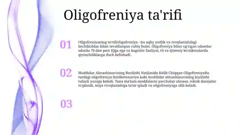 Moddalar Almashinuvining Buzilishi Natijasida Kelib Chiqqan Oligofreniya 2