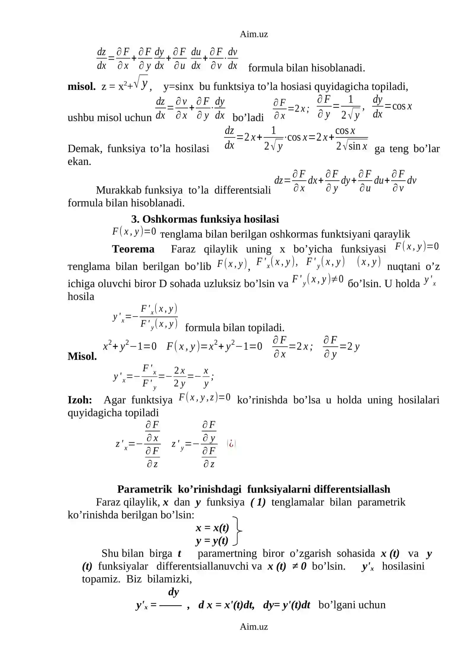 Bahramova Azizaning algebra fanidan mustaqil ishi 2