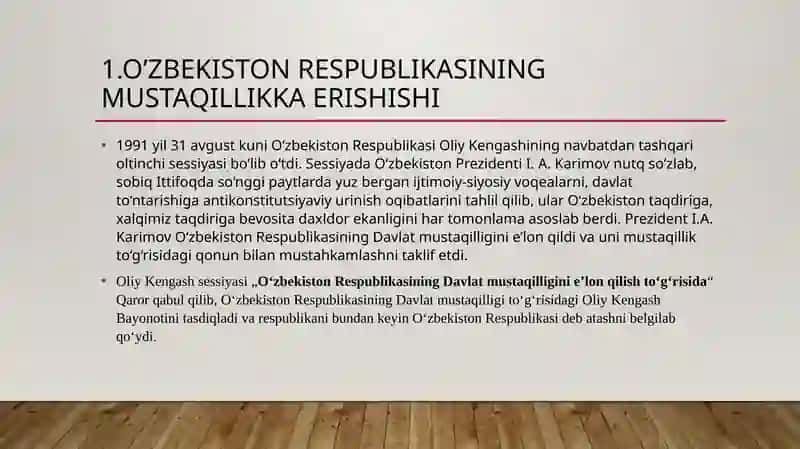 O‘zbekiston Respublikasida bozor munosabatlarining shakllanishi 2