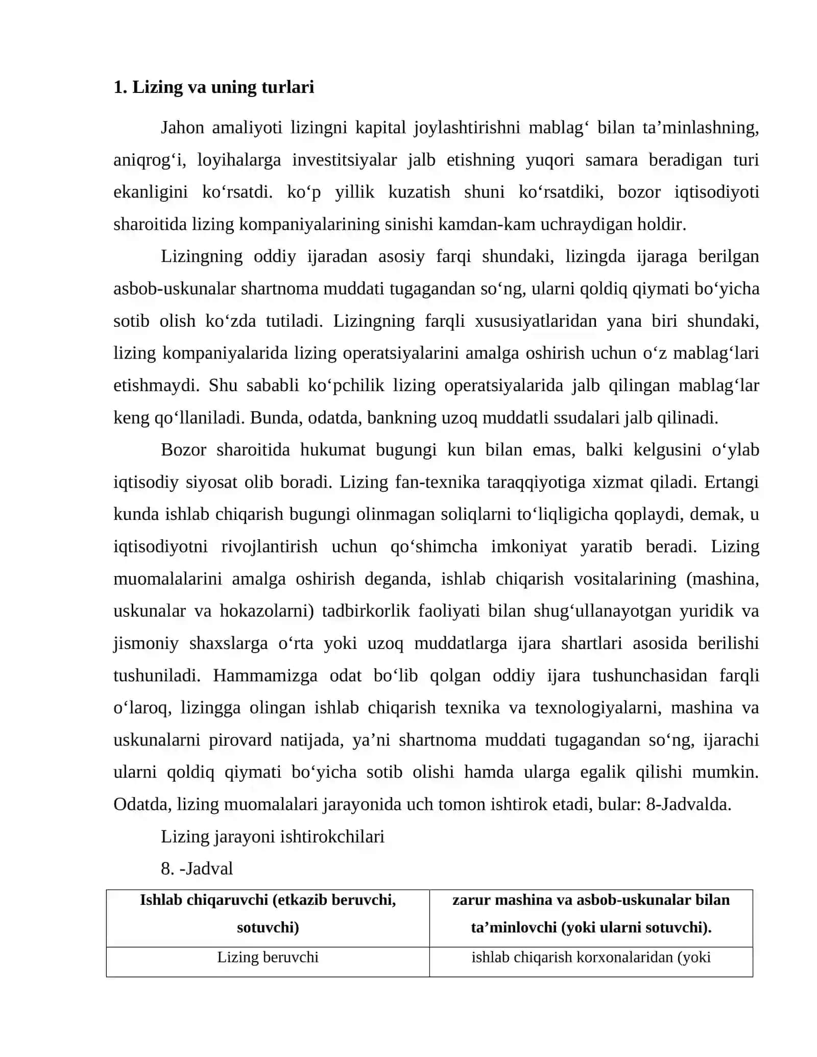 Lizing kreditlaridan foydalanish 2