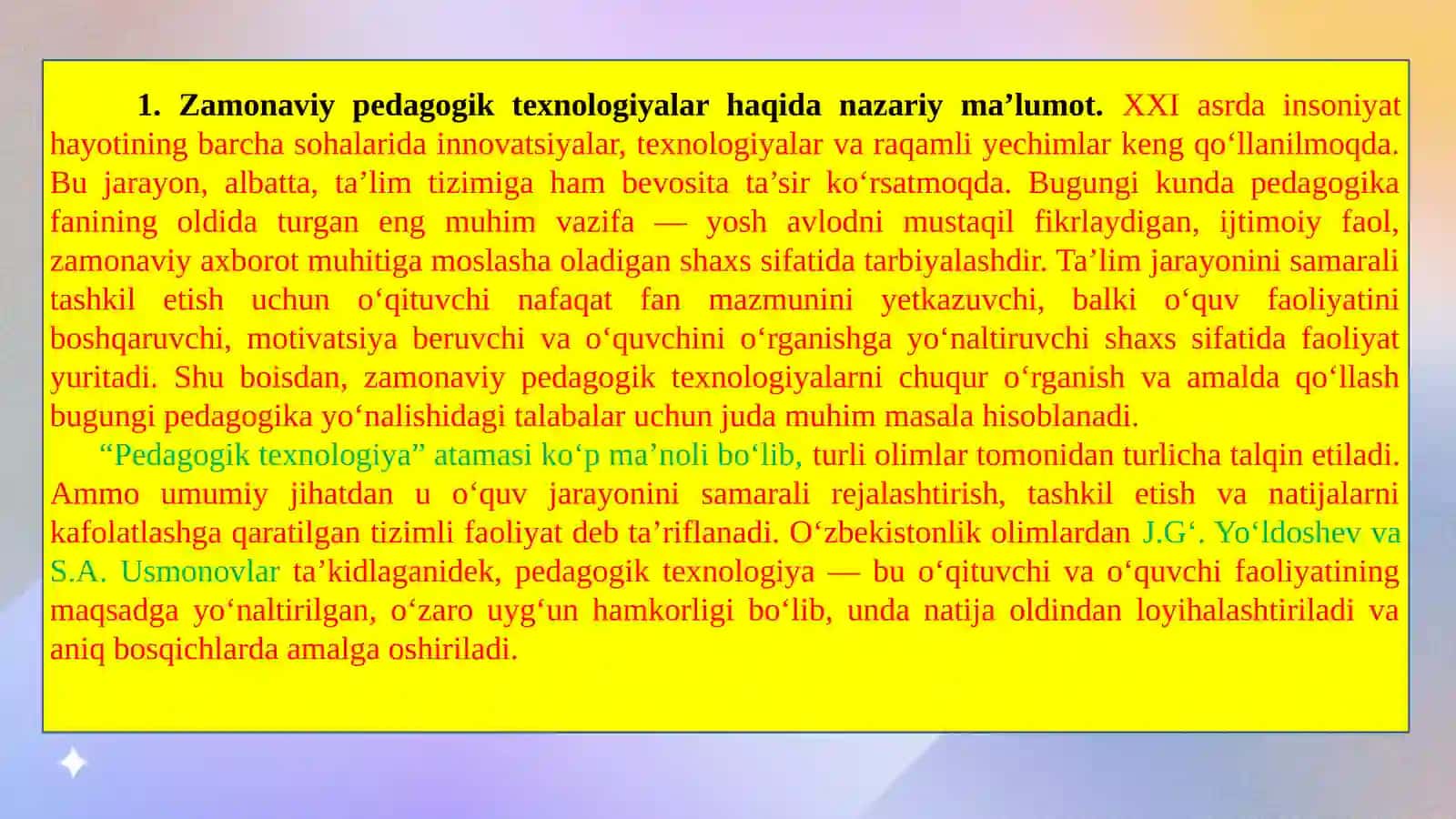 Zamonaviy pedagogik texnologiyalar 2