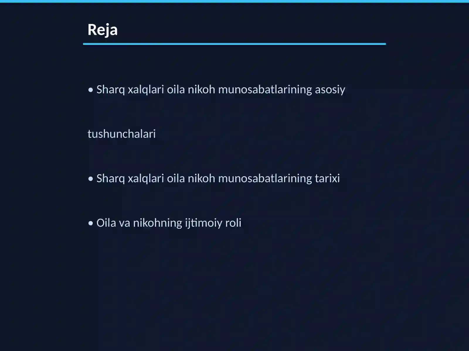 Sharq xalqlari oila nikoh munosabatlari va tarixshunosligi 2