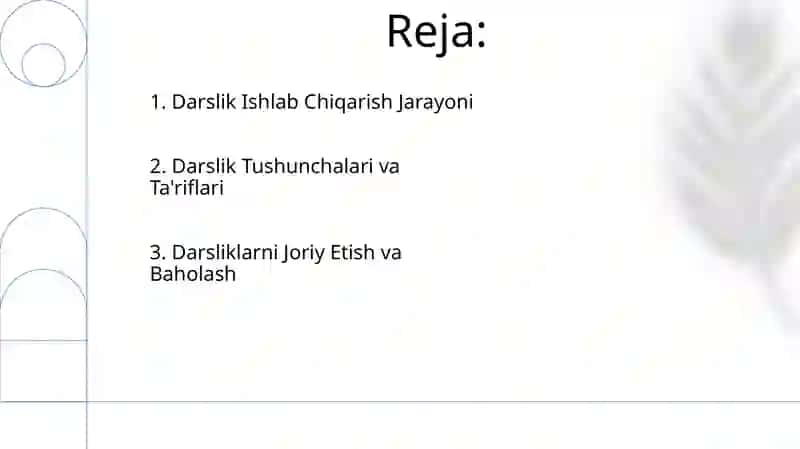 O'quv rejalar va ularni shakllantirish tartibi 2