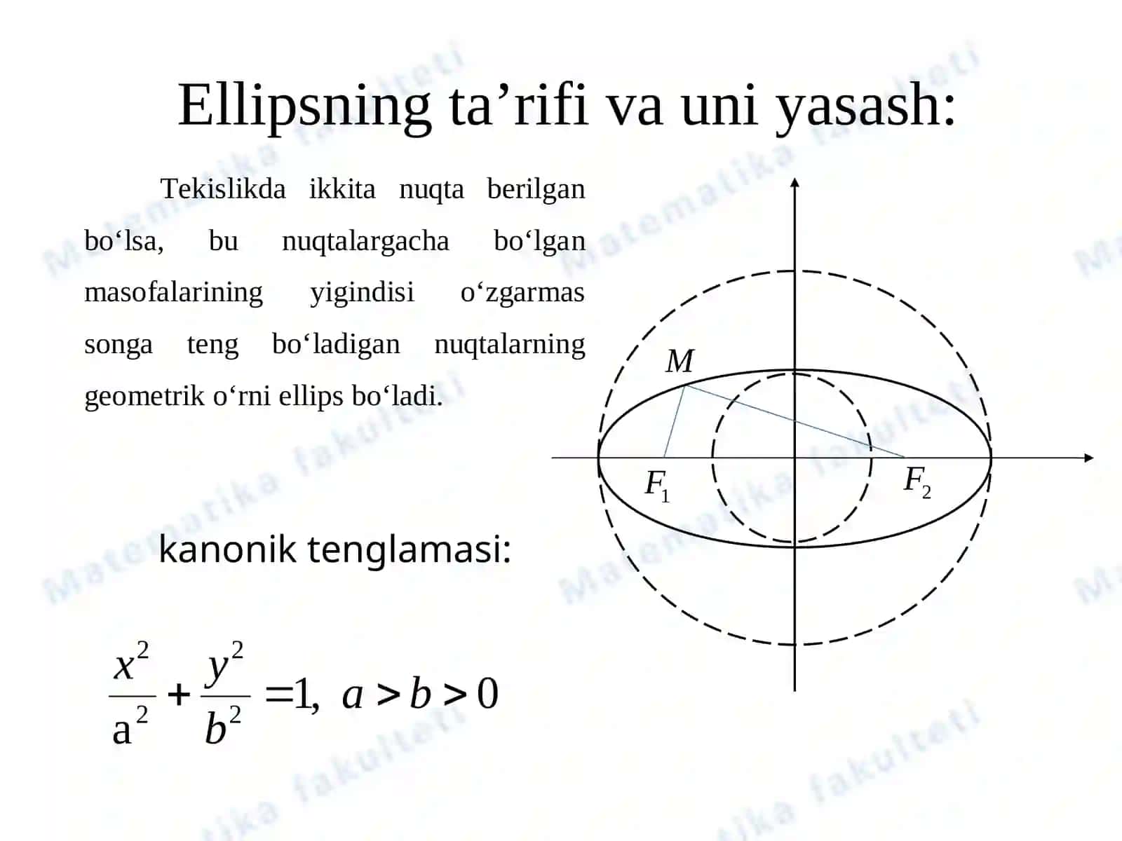 11-Ma’ruza.Ikkinchi tartibli chiziqlarvaularning kanonik tenglamalari 2