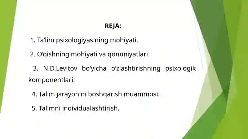 Ta'lim psixologiyasi 2