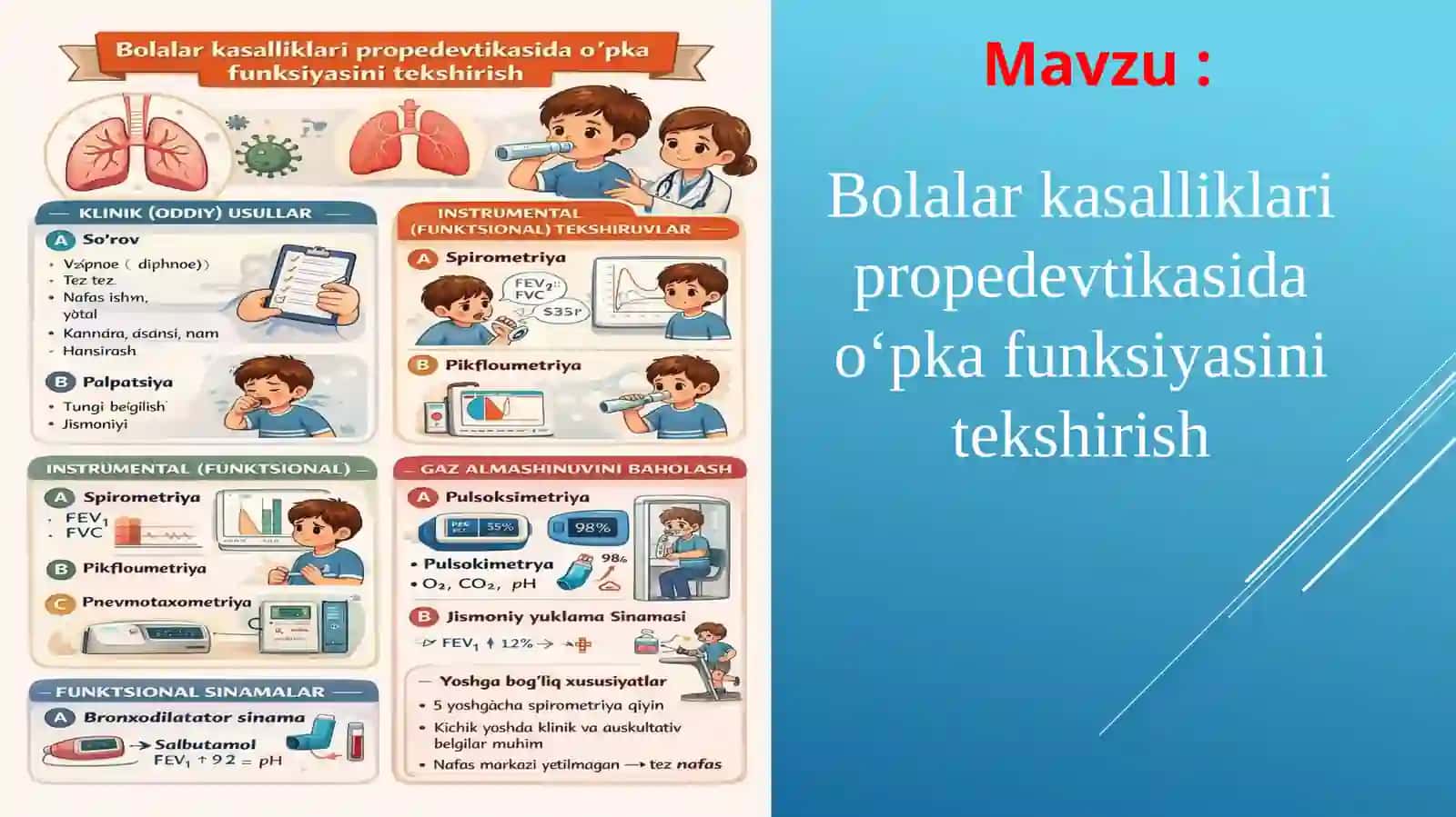 Bolalar kasalliklari propedevtikasida o‘pka funksiyasini tekshirish 2