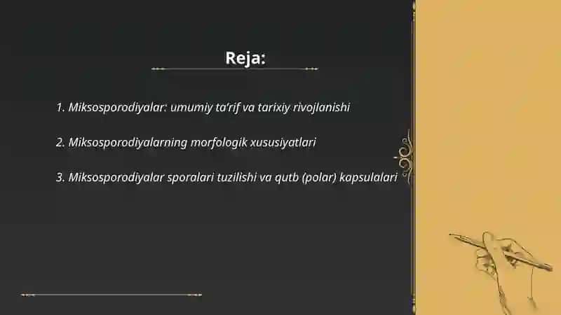 Miksosporodiyalar va miksosporodiyalar tipiga harakteristika bering 2
