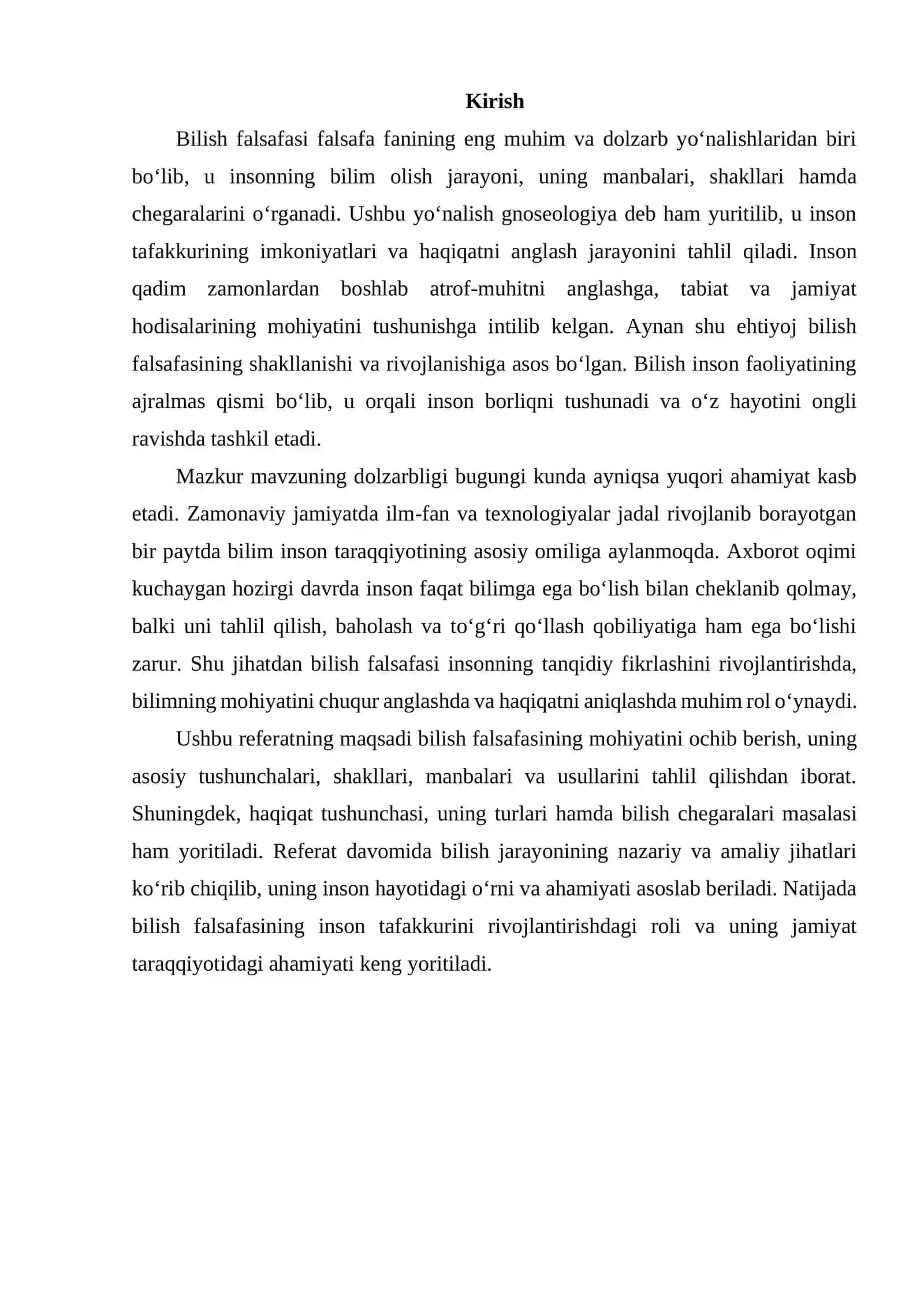 Bilish falsafasi 2