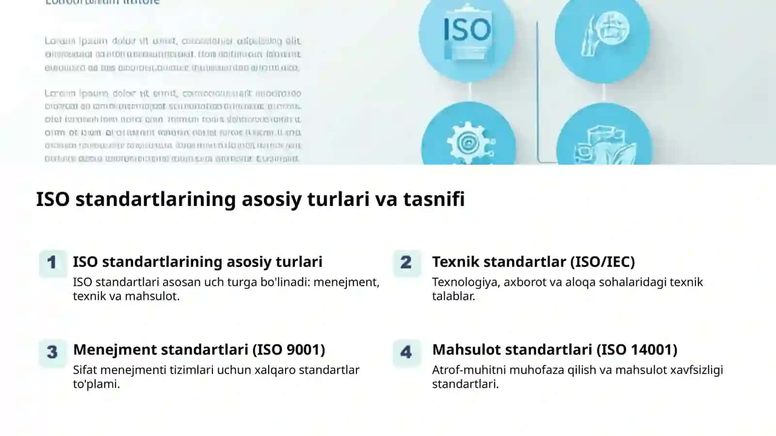 ISO standartlari va ularning turlari 2