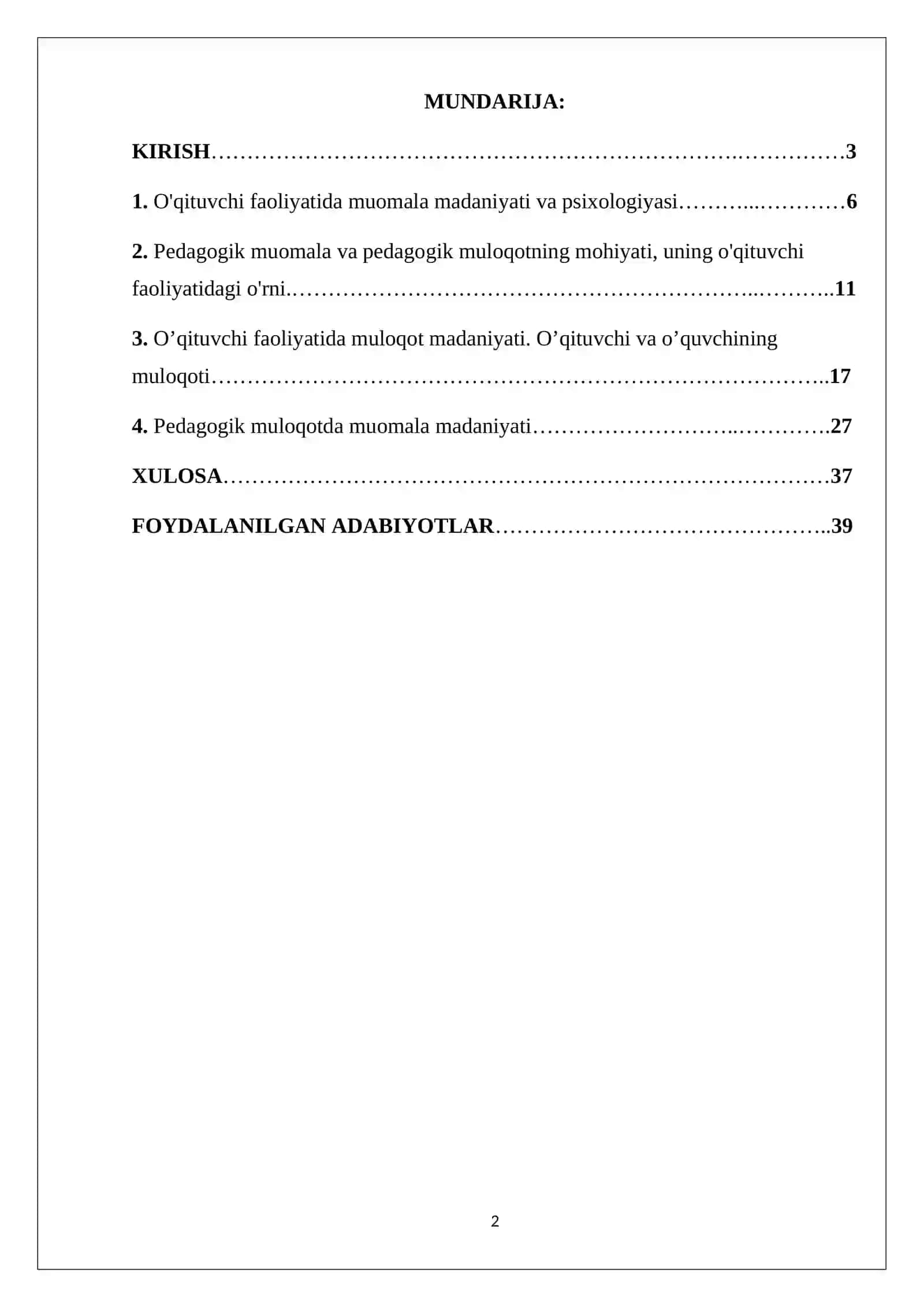 O`QITUVCHI FAOLIYATIDA MUOMALA MADANIYATI VA PSIXOLOGIYA 2