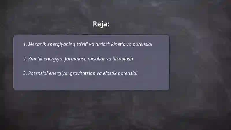 Mexanik energiya 2