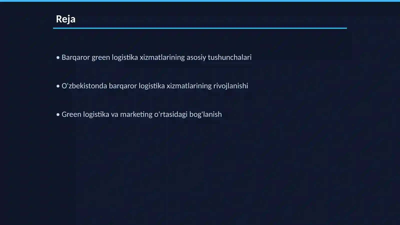 Barqaror green logistika xizmatlari 2