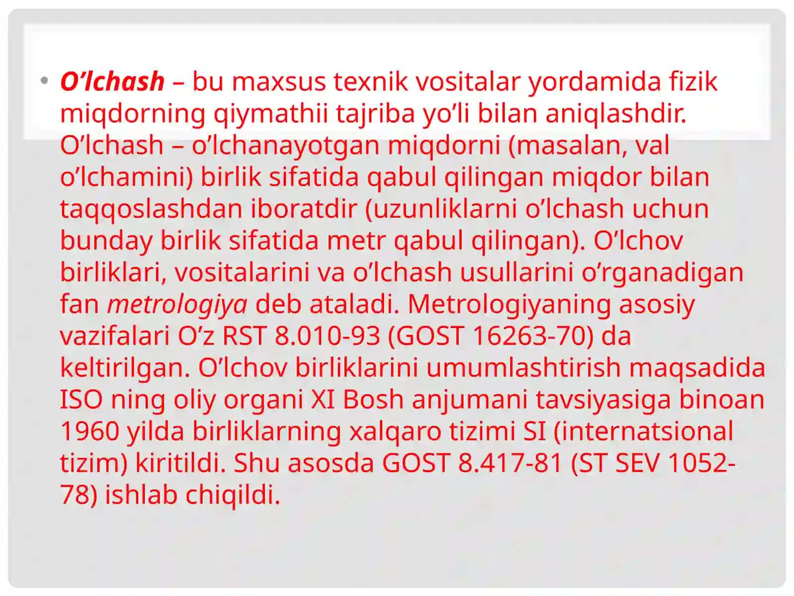 Texnik oʻlchovlar 2