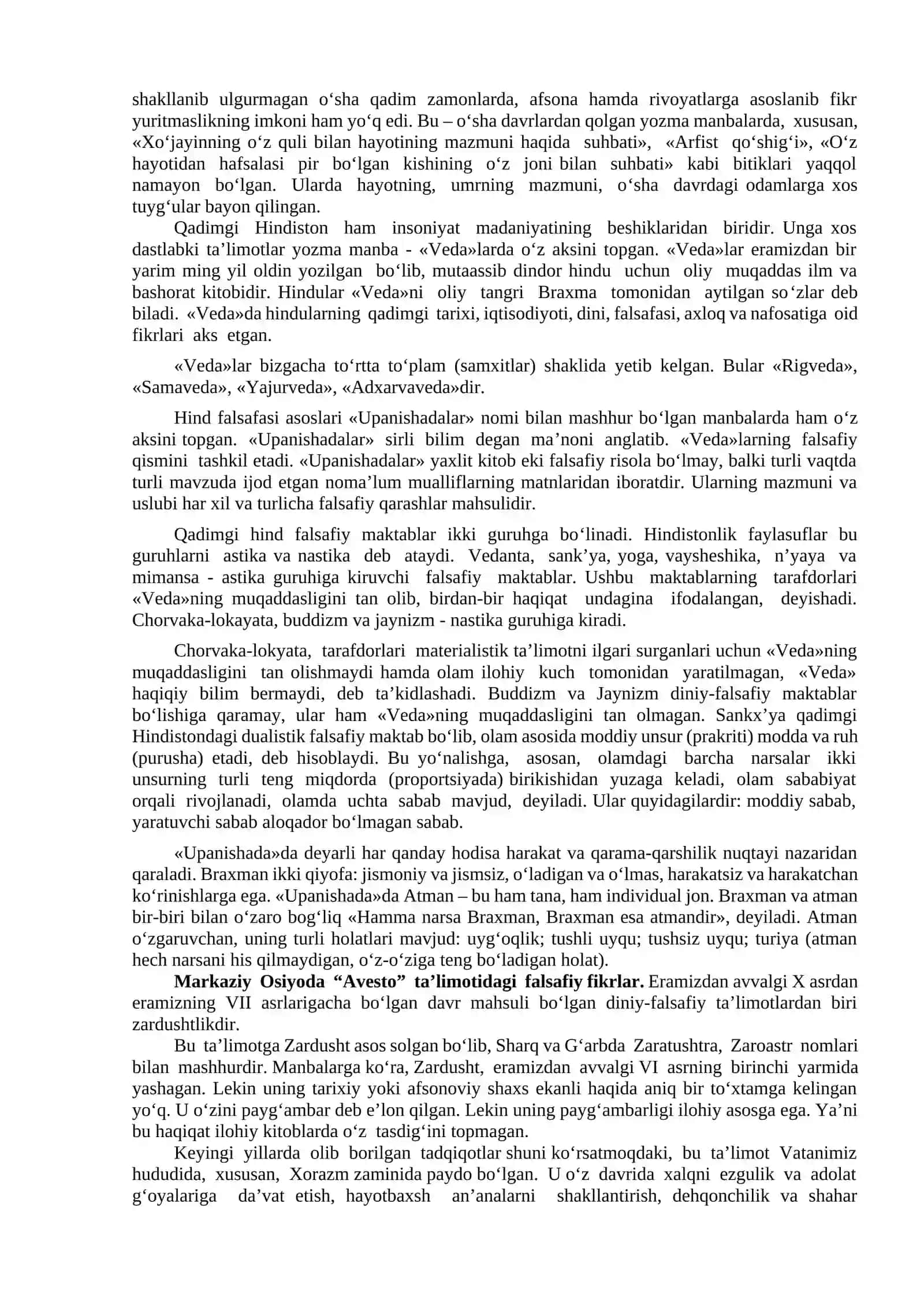 Falsafiy tafakkur taraqqiyoti bosqichlari: Sharq falsafasi 2