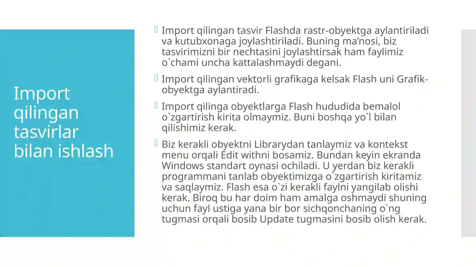 Importqilingan tasvirlar bilan ishlash 2