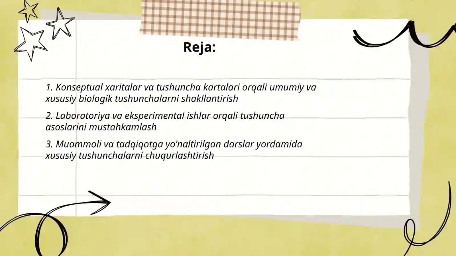 Biologiya fanini o'qitishda o'quvchilarda umumiy va xususiy biologik tushunchalarni shakllantirish yo'llari 2