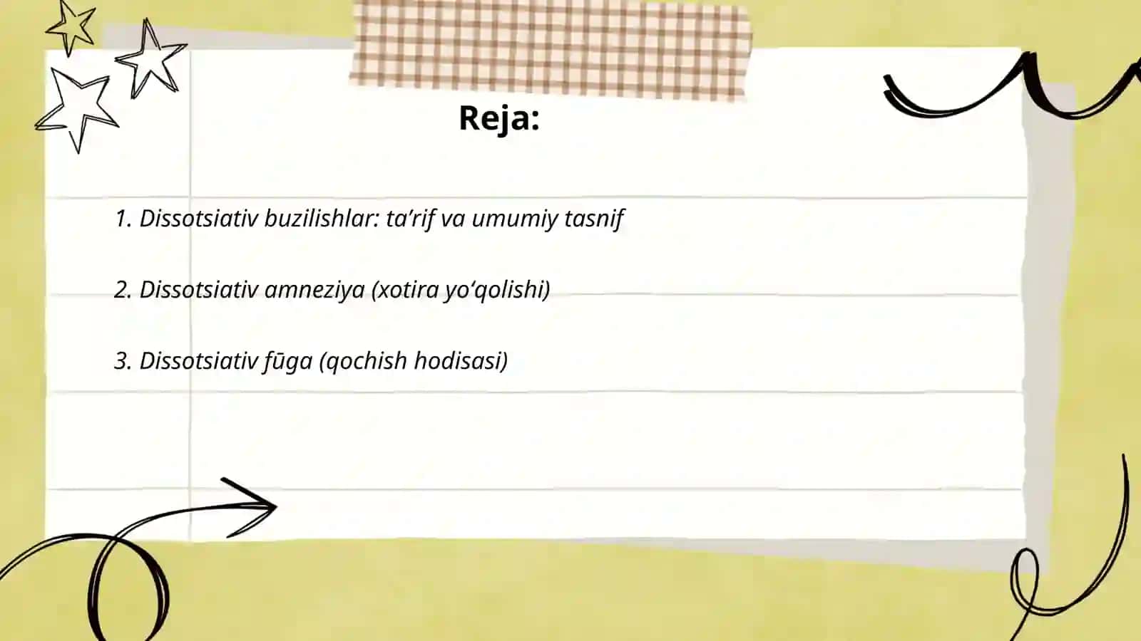 Dissotsiativ buzilishlar 2