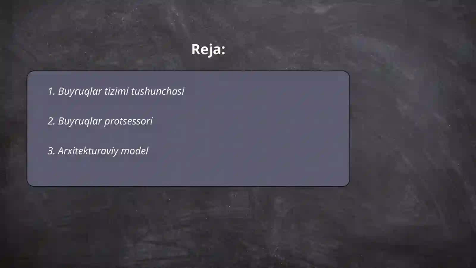 Buyruqlar tizimi arxitikturasi 2