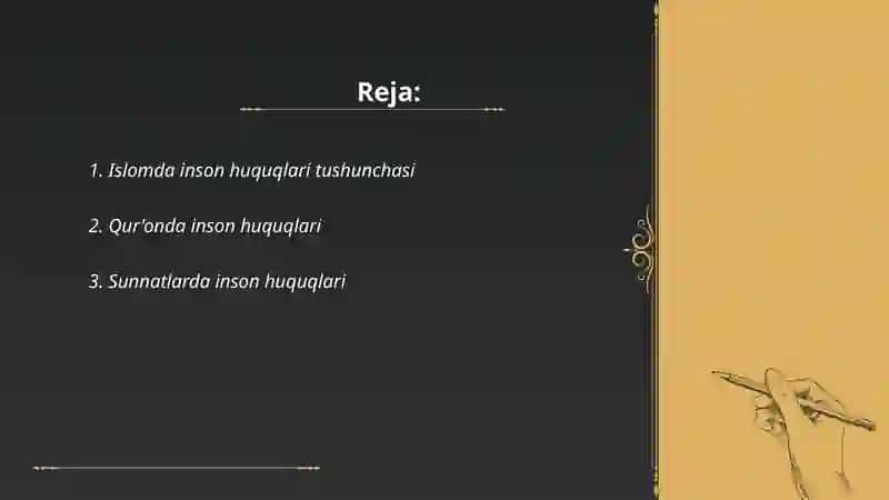 Islomda inson huquq va erkinliklarini ta'minlashning o'ziga hos jihatlari 2