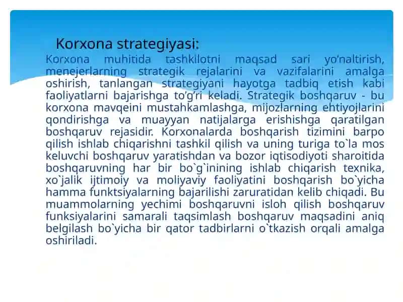 Korxonastrategiyasi 2
