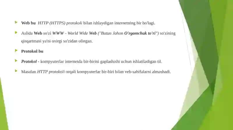 Web texnologiyalar 2