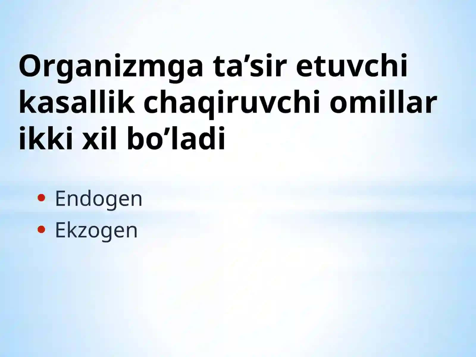 Ekologik patologiya kasalliklarning rivojlanishida ichki va tashqi sharoitlarning ahamiyati 2