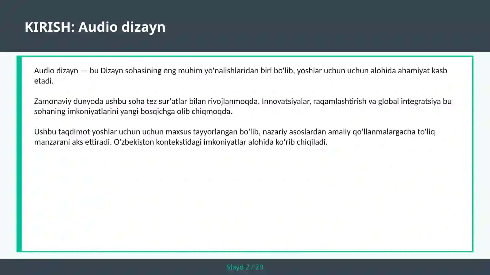 Audio dizayn 2
