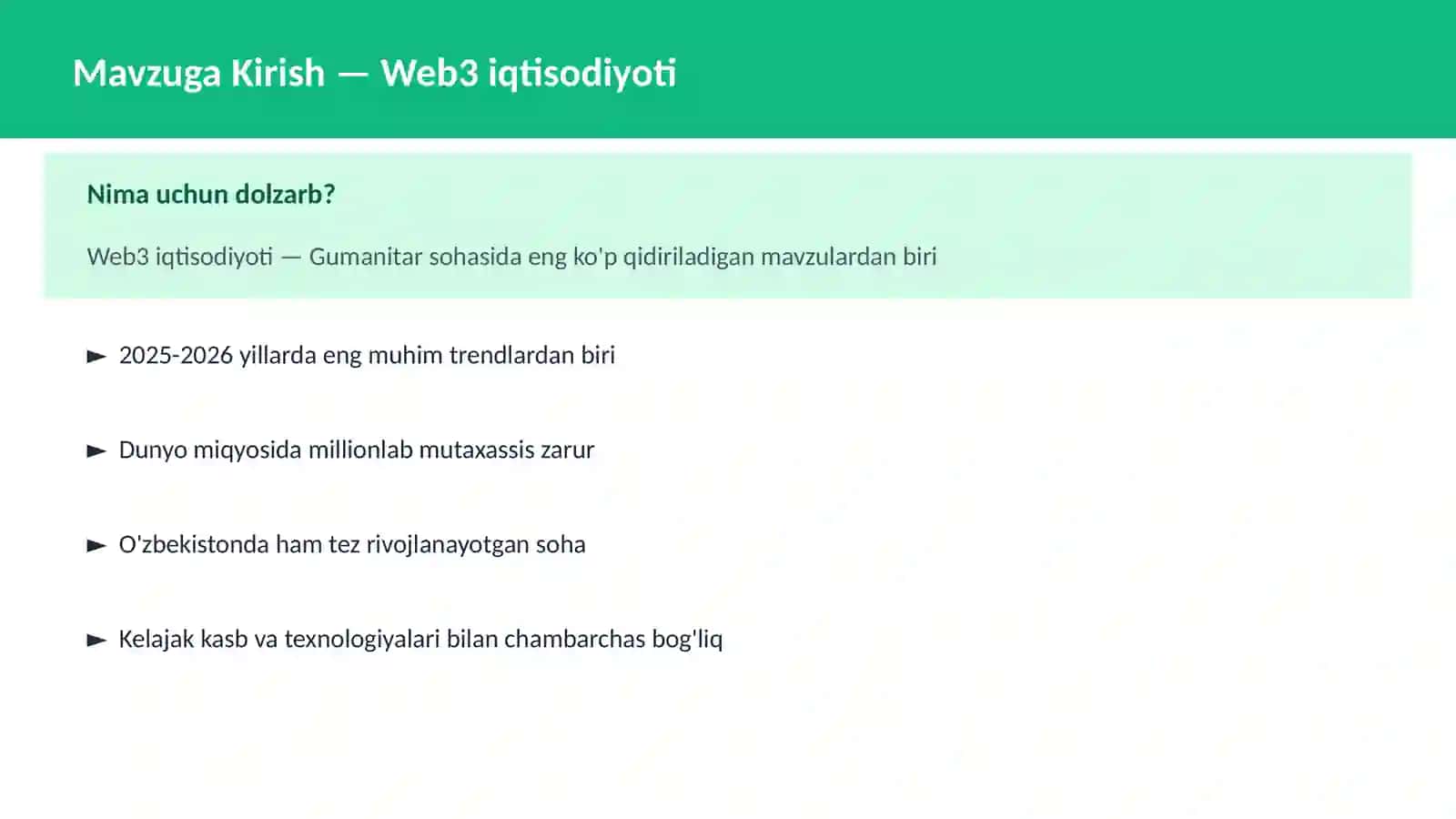 Web3 iqtisodiyoti 2