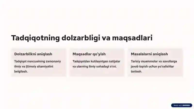 Tarix fani ilmiy tadqiqot ishlarini tashkillashtirish tamoyillari va vazifalari 2