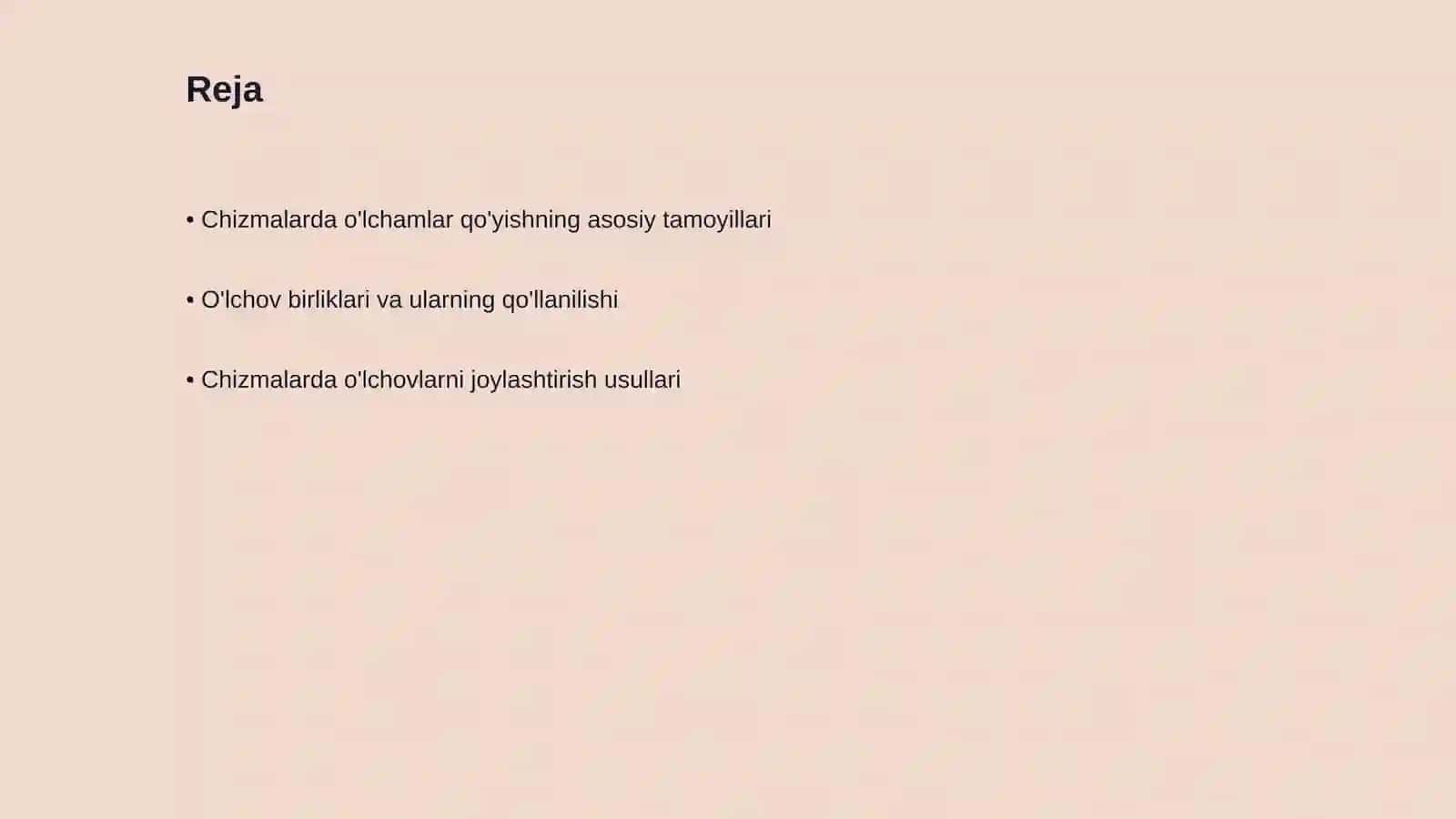 Chizmalarda o'lchamlar qo'yish 2