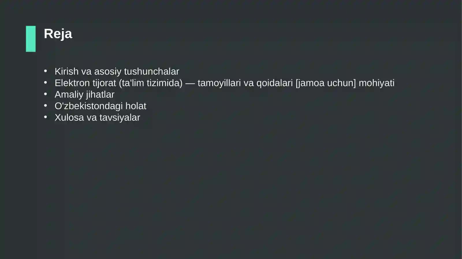Elektron tijorat (ta'lim tizimida) — tamoyillari va qoidalari [jamoa uchun] 2