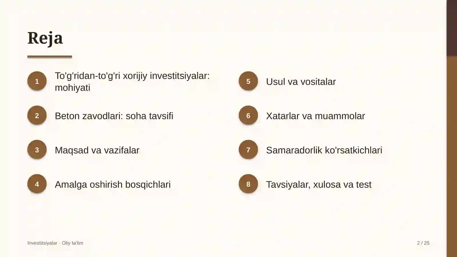 Beton zavodlarida to'g'ridan-to'g'ri xorijiy investitsiyalar 2