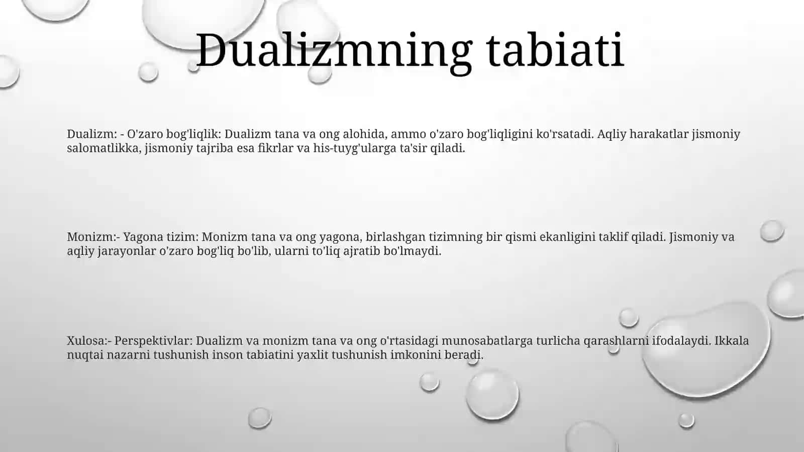 Insonni Tushunishga Dualizm Va Monizm Nuqtai Nazaridan Yondashuv 2
