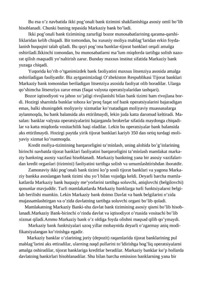 Bank tizimi. Pul kredit siyosati 2